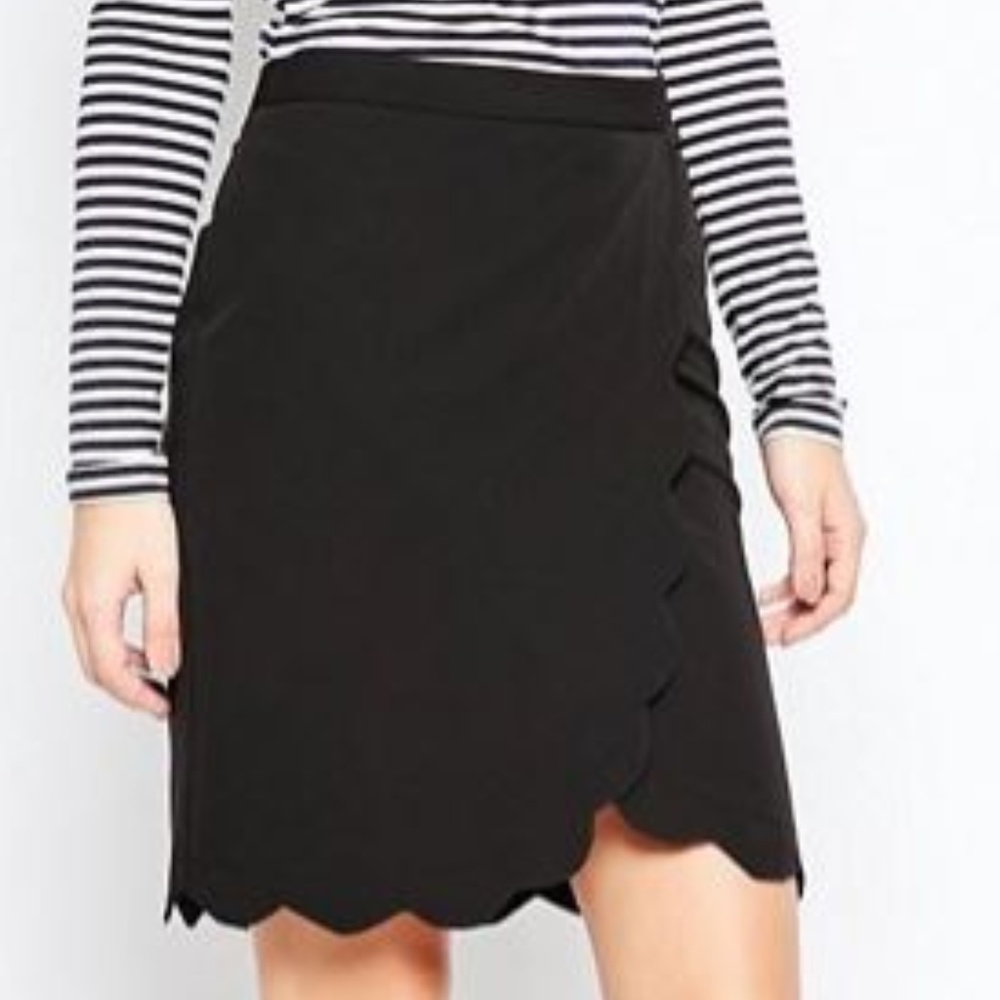 NWT ASOS Wrap Pencil Skirt with Scallop Detail